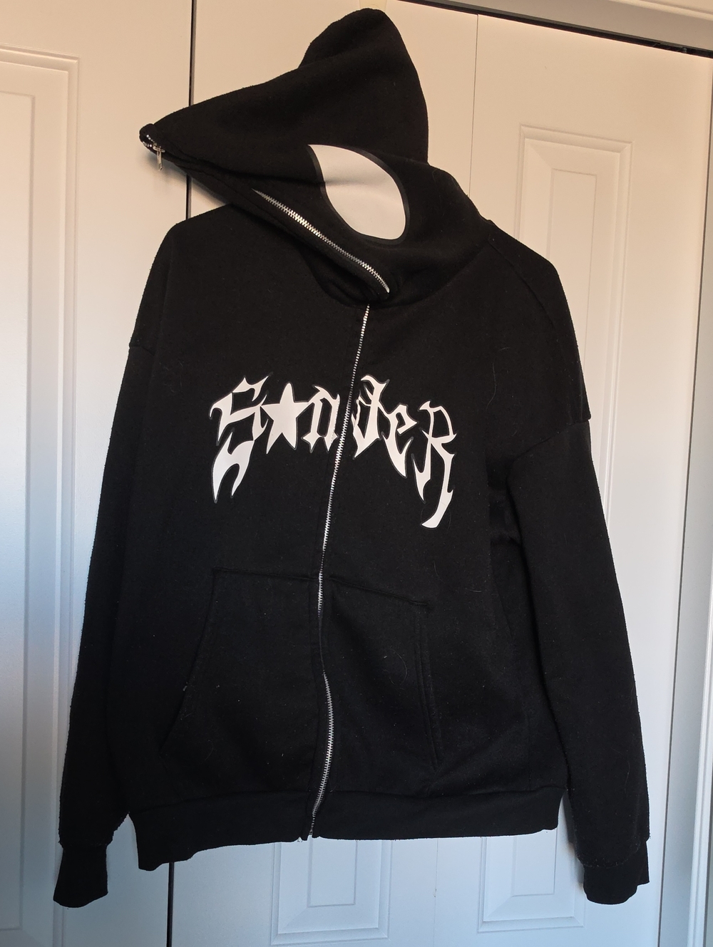 Black Zip-Up Hoodie Sweatshirt